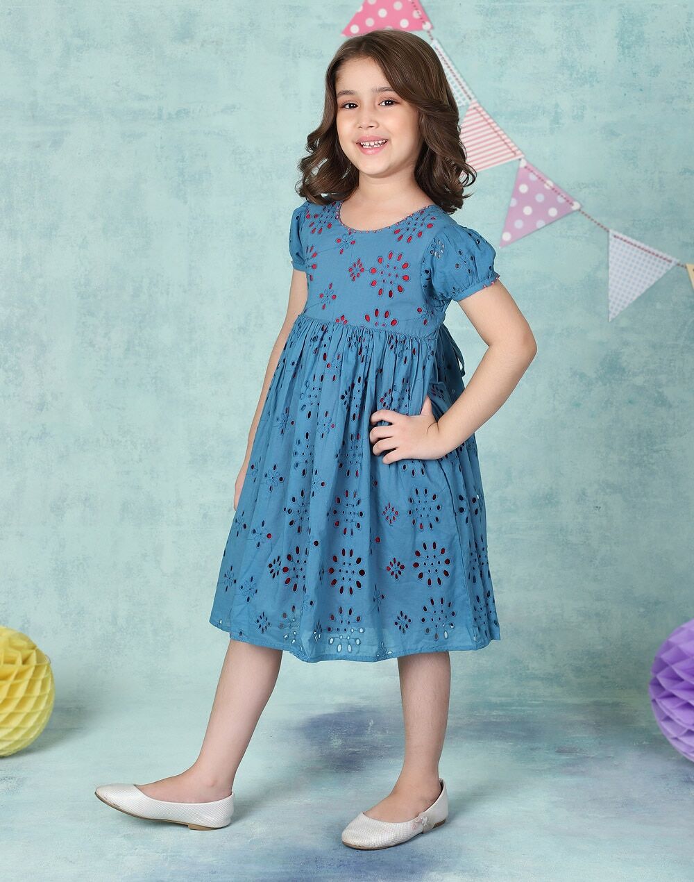 Exquisite Schiffli embroidery detail